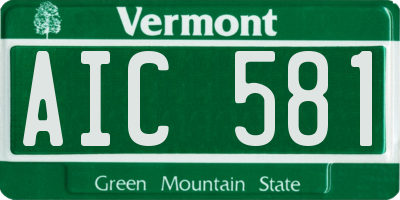 VT license plate AIC581