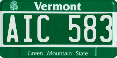 VT license plate AIC583