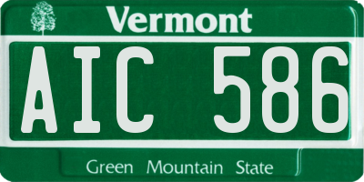 VT license plate AIC586