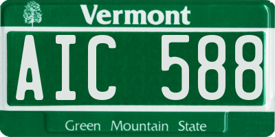 VT license plate AIC588