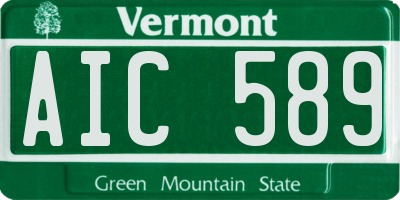 VT license plate AIC589