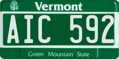 VT license plate AIC592