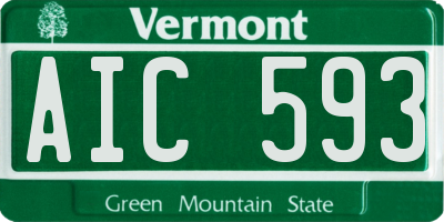 VT license plate AIC593