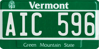 VT license plate AIC596