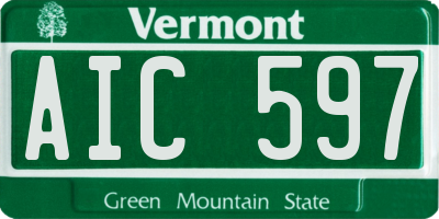 VT license plate AIC597
