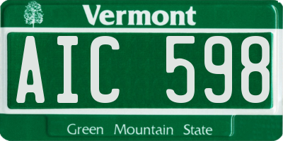 VT license plate AIC598