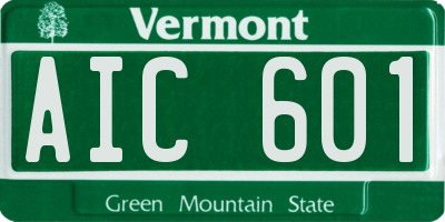 VT license plate AIC601