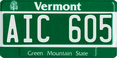 VT license plate AIC605