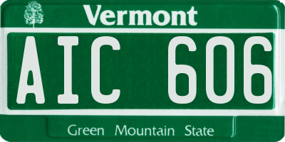 VT license plate AIC606