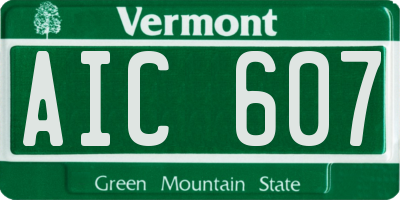 VT license plate AIC607