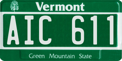 VT license plate AIC611