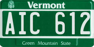 VT license plate AIC612