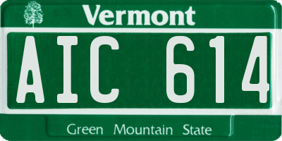 VT license plate AIC614