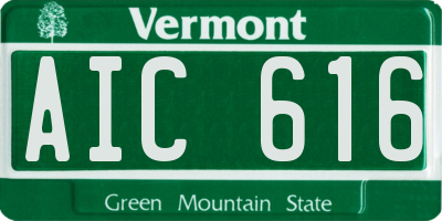 VT license plate AIC616