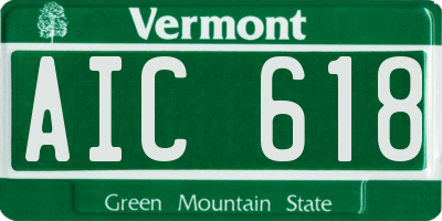 VT license plate AIC618