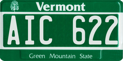 VT license plate AIC622