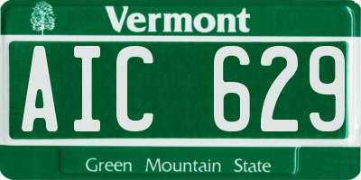 VT license plate AIC629