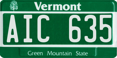 VT license plate AIC635
