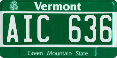 VT license plate AIC636