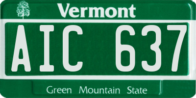 VT license plate AIC637