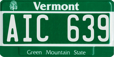VT license plate AIC639