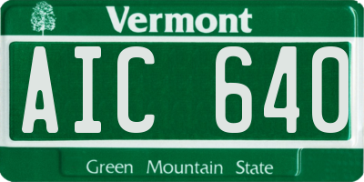 VT license plate AIC640