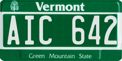 VT license plate AIC642