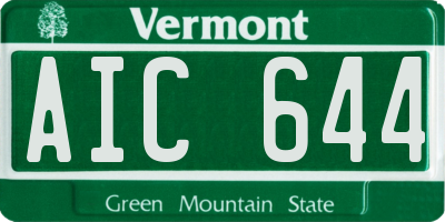 VT license plate AIC644