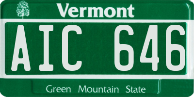 VT license plate AIC646