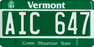 VT license plate AIC647