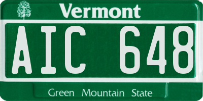 VT license plate AIC648