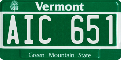 VT license plate AIC651