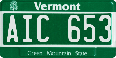 VT license plate AIC653