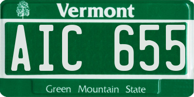 VT license plate AIC655