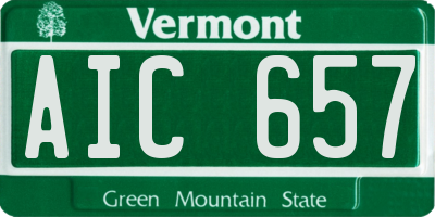 VT license plate AIC657