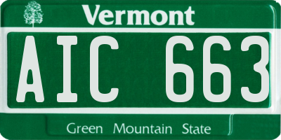 VT license plate AIC663