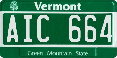 VT license plate AIC664