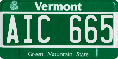 VT license plate AIC665