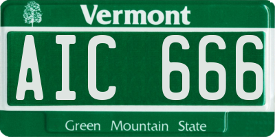 VT license plate AIC666