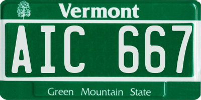 VT license plate AIC667
