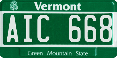 VT license plate AIC668