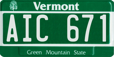 VT license plate AIC671