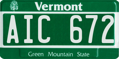 VT license plate AIC672