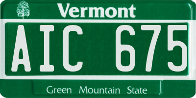 VT license plate AIC675