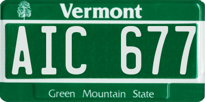 VT license plate AIC677