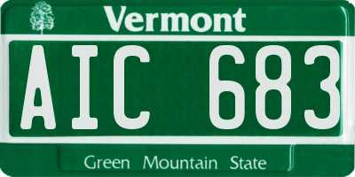 VT license plate AIC683