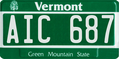 VT license plate AIC687