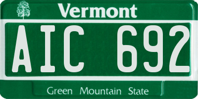 VT license plate AIC692