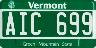 VT license plate AIC699