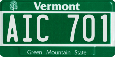 VT license plate AIC701
